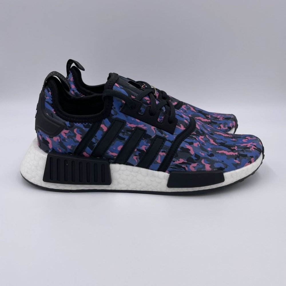 adidas NMD R1 Black / White / Blue Womens Shoes